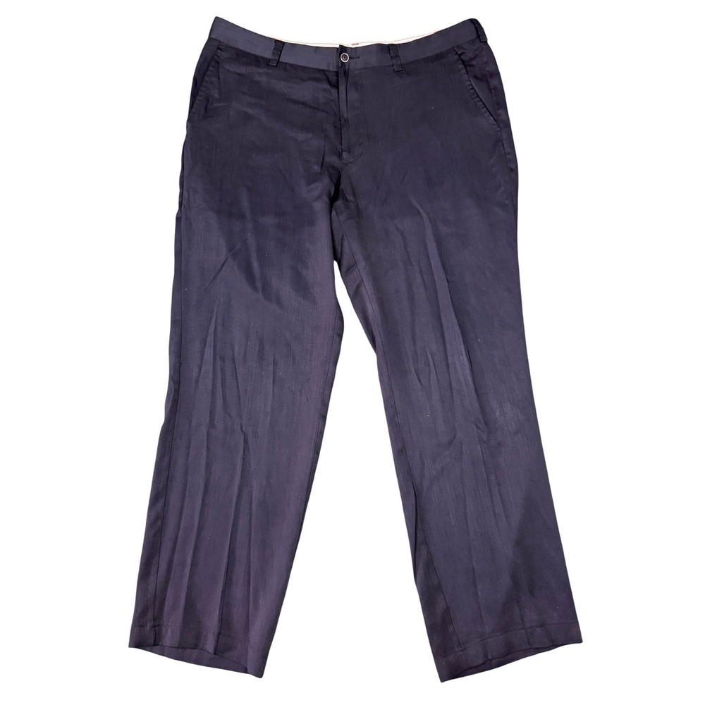Tommy Bahama Mens 38 Navy Blue Tencel Wool Blend Flat Front Dress Pants Trousers